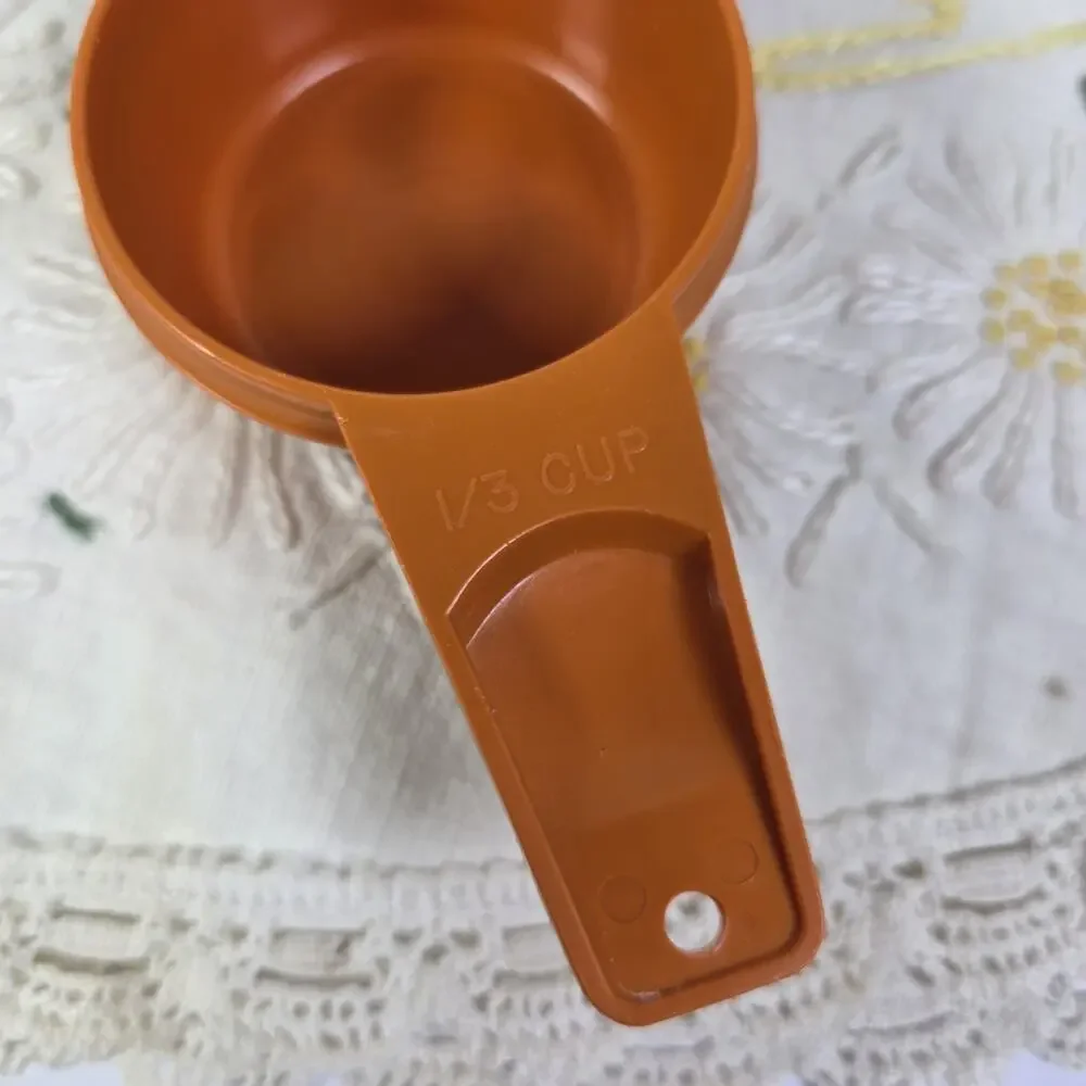 Vintage Tupperware 1/3 Cup Measuring Cup Orange Replacement Kitchen Utensil765-7